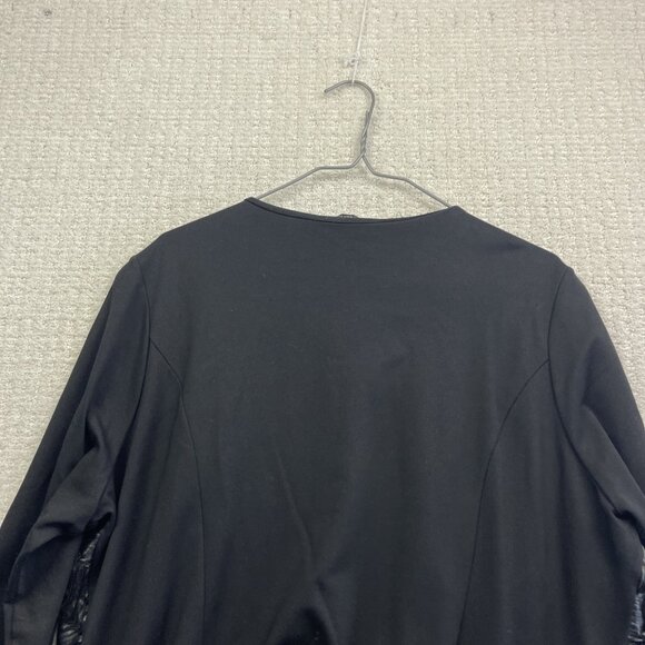 Picadilly Full Zip Jacket Black Moto Textured Mix-Media Women Sz XL Canada Made - Picture 13 of 13